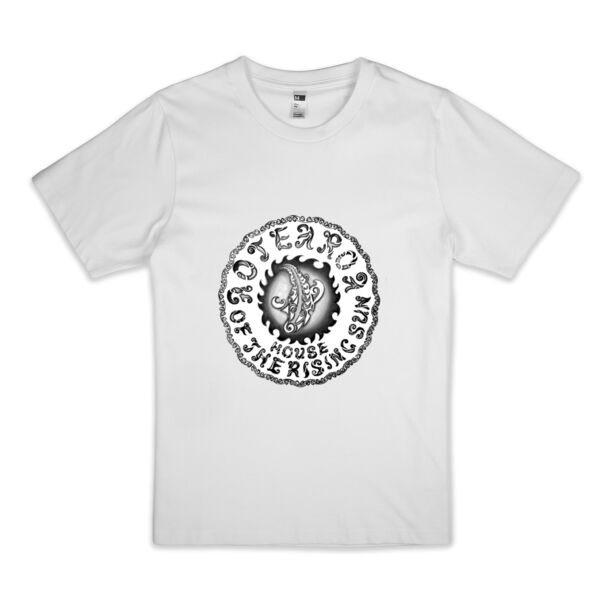 Aotearoa North New Zealand Stingray Sun with Mangopare and Koru Design with Text" House of the rising Sun" for Maori and those who love Maori Culture.Womans Tshirt. 2 Thumbnail