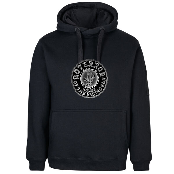 Aotearoa North New Zealand Stingray Sun with Mangopare and Koru Design with Text" House of the rising Sun Hoodie Thumbnail